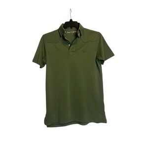 TEXAS STANDARD Lariat Western Performance Polo Shirt Small Sage Green Agave